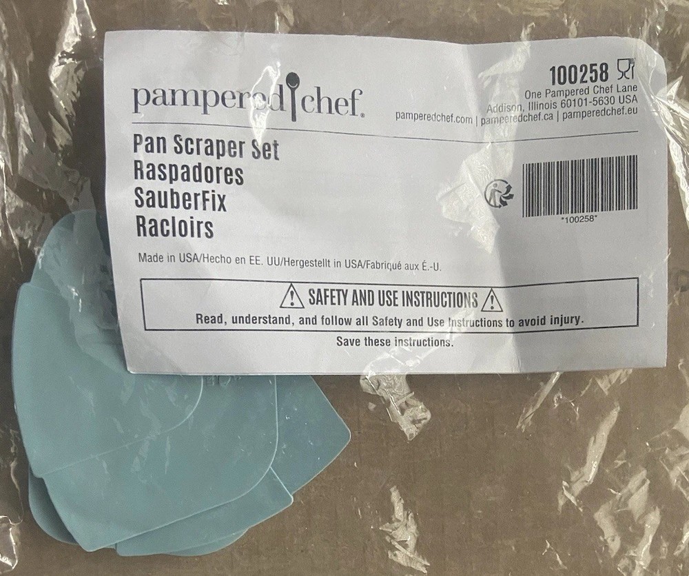 Pampered Chef 3-Piece Pan Scraper Set New Kitchen Tools #100258