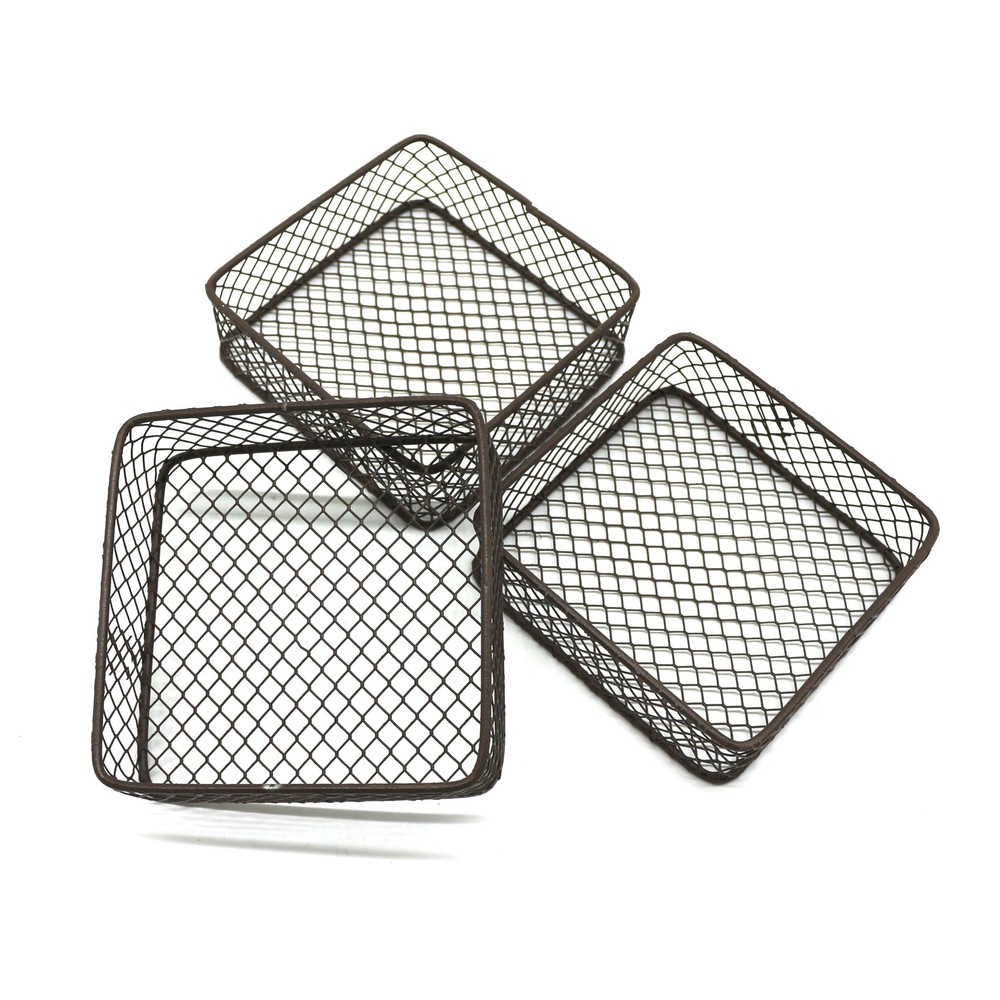 CVHOMEDECO. Mini Metal Wire Storage Baskets Desks & Shelves Organizer Trinket...