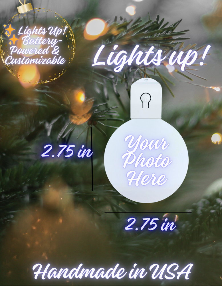 Custom Christmas Tree Ornament with Light | Personalized Christmas Ornament