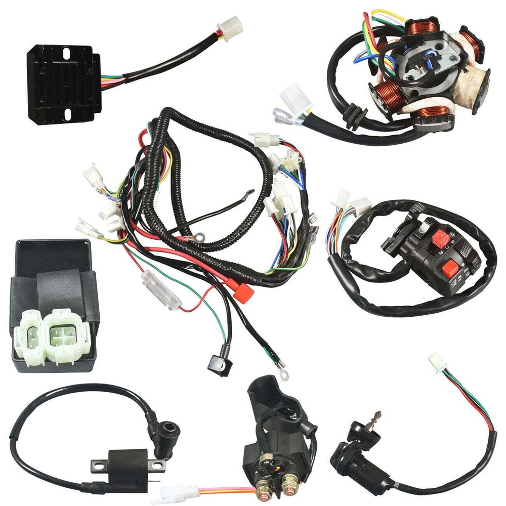 ATV GY6 150cc 125cc Scooter Moped Complete Electric Wiring Harness Kit