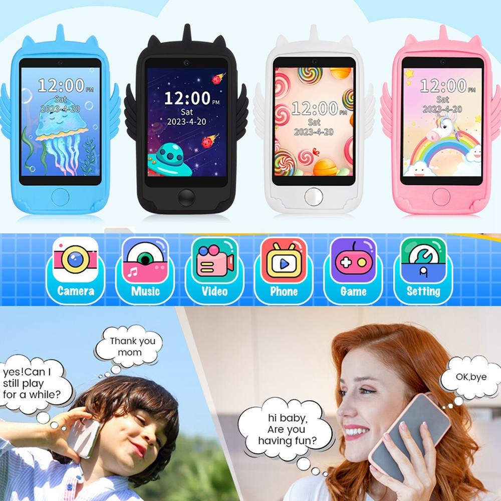 Interactive Kids Smartphone with Touchscreen Games & Camera for Ages 3-10