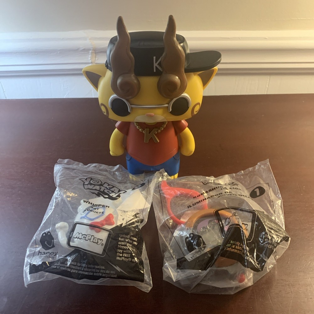 2016 Hasbro Hip Hop Hero Komajiro with 2 NIP 2018 McDonalds Yo Kai Watch Toys
