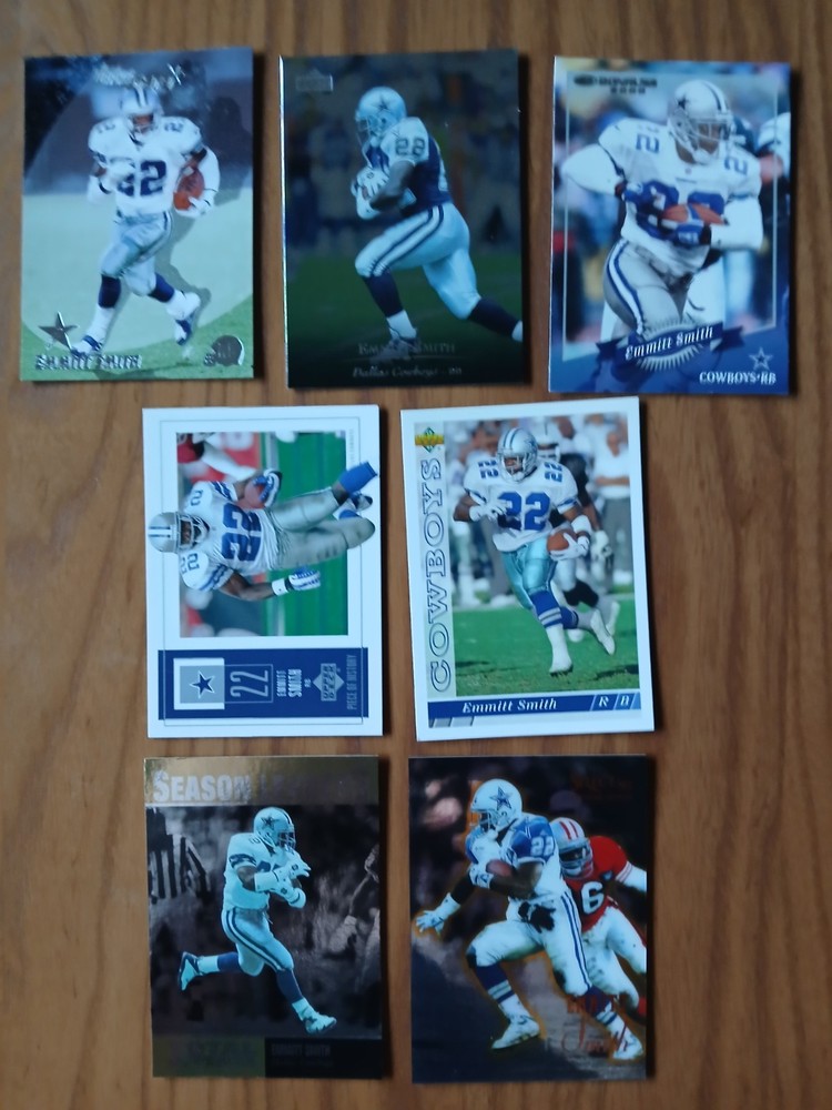 Lot of 7 - EMMITT SMITH Football Cards - DALLAS COWBOYS HOF