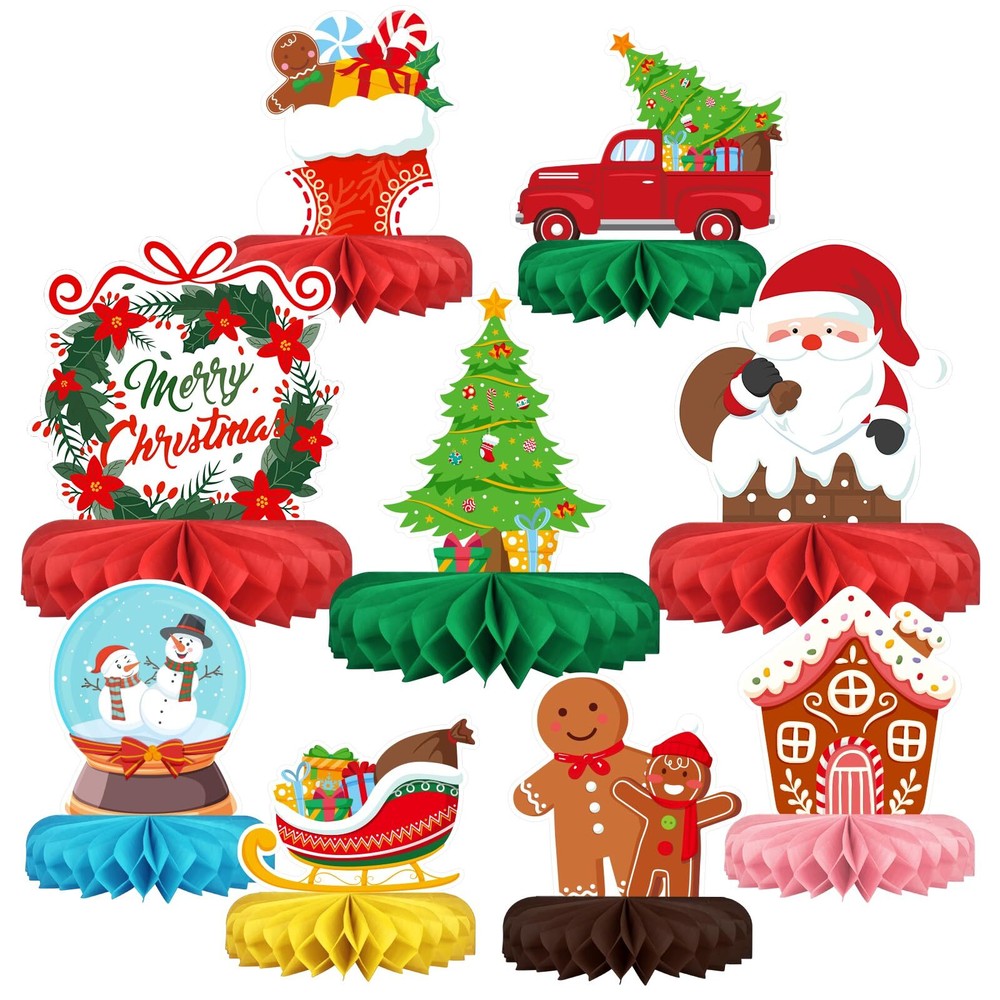 Merry Christmas Party Decorations Bundle - Includes Festive Christmas Honeyco...