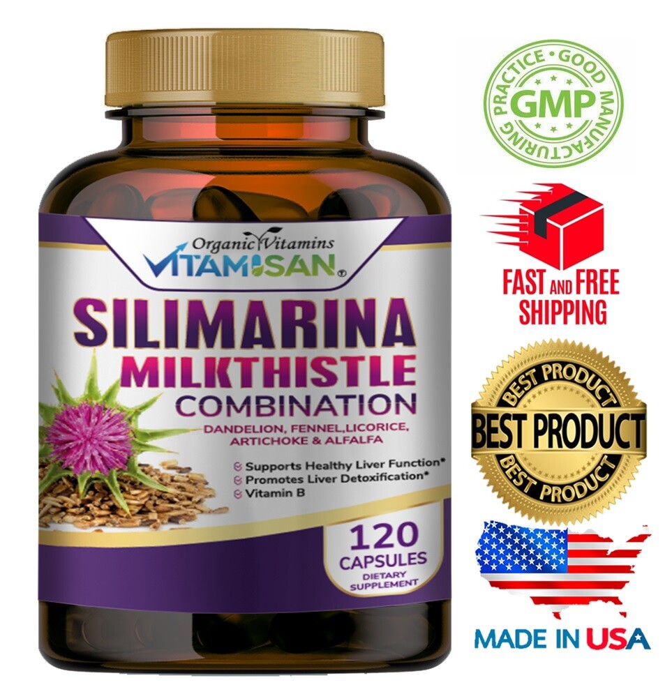 Cps of Cardo Mariano, Milk Thistle Silimariano, Detoxifies Regenerates organic o