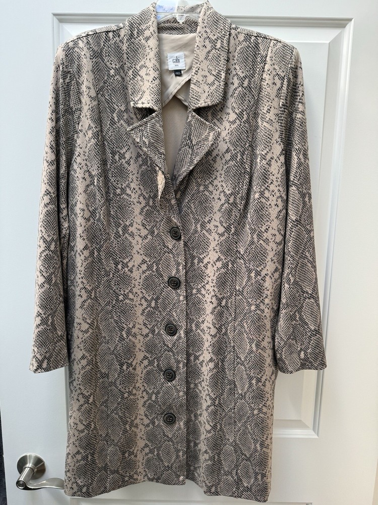 Cabi King Cobra Blazer Coat Jacket Women’s Size 2XL Snake Print 4114 Pockets
