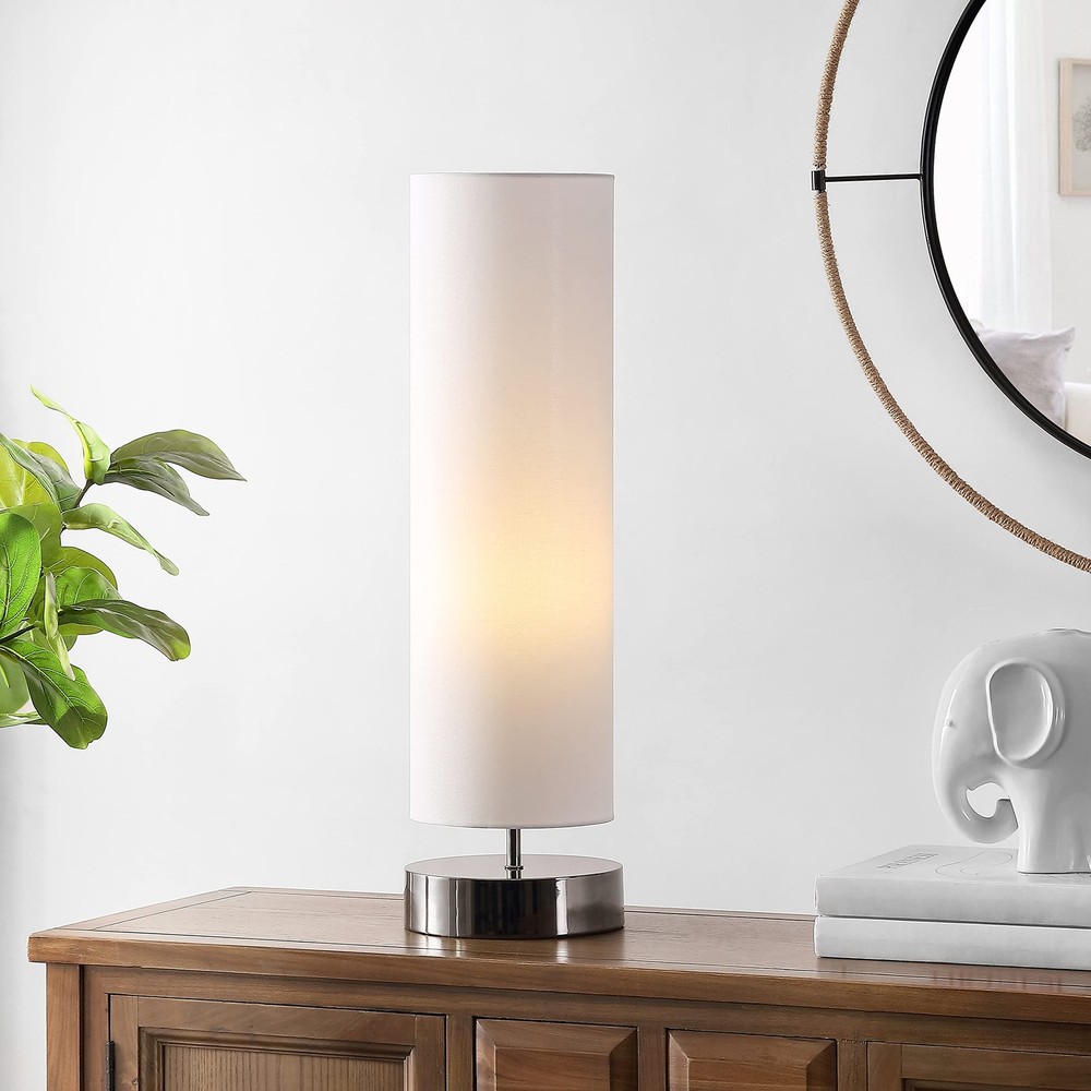 Modern White Cylinder 26-inch Wick Lighting for Bedroom and Living Room Décor