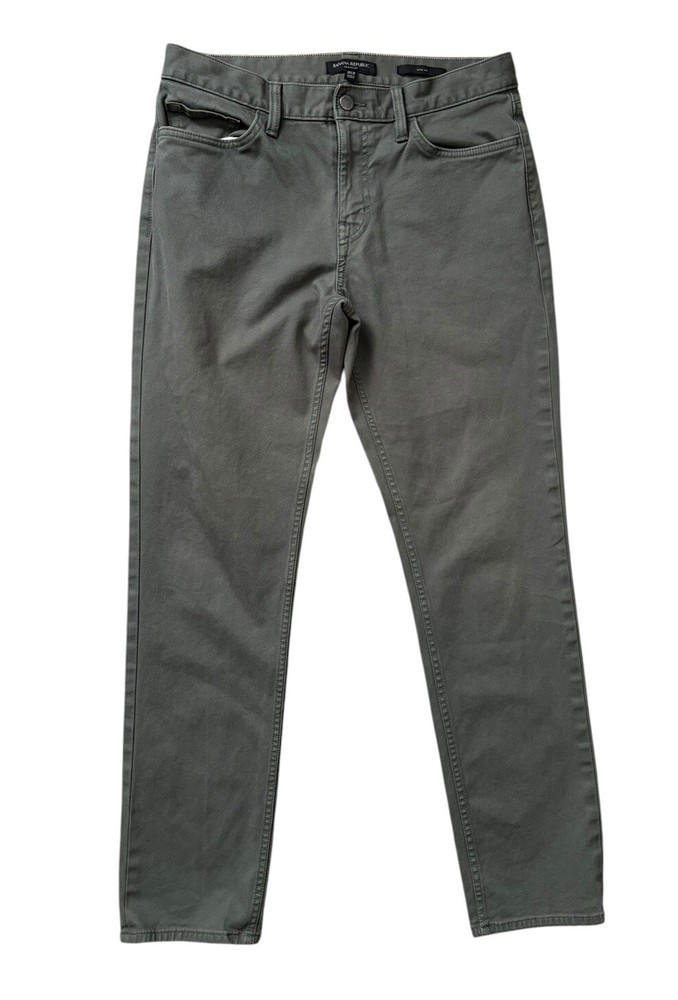 Banana Republic Pants Mens Size 30x29 Light Olive Traveler Slim Twill 5-pocket