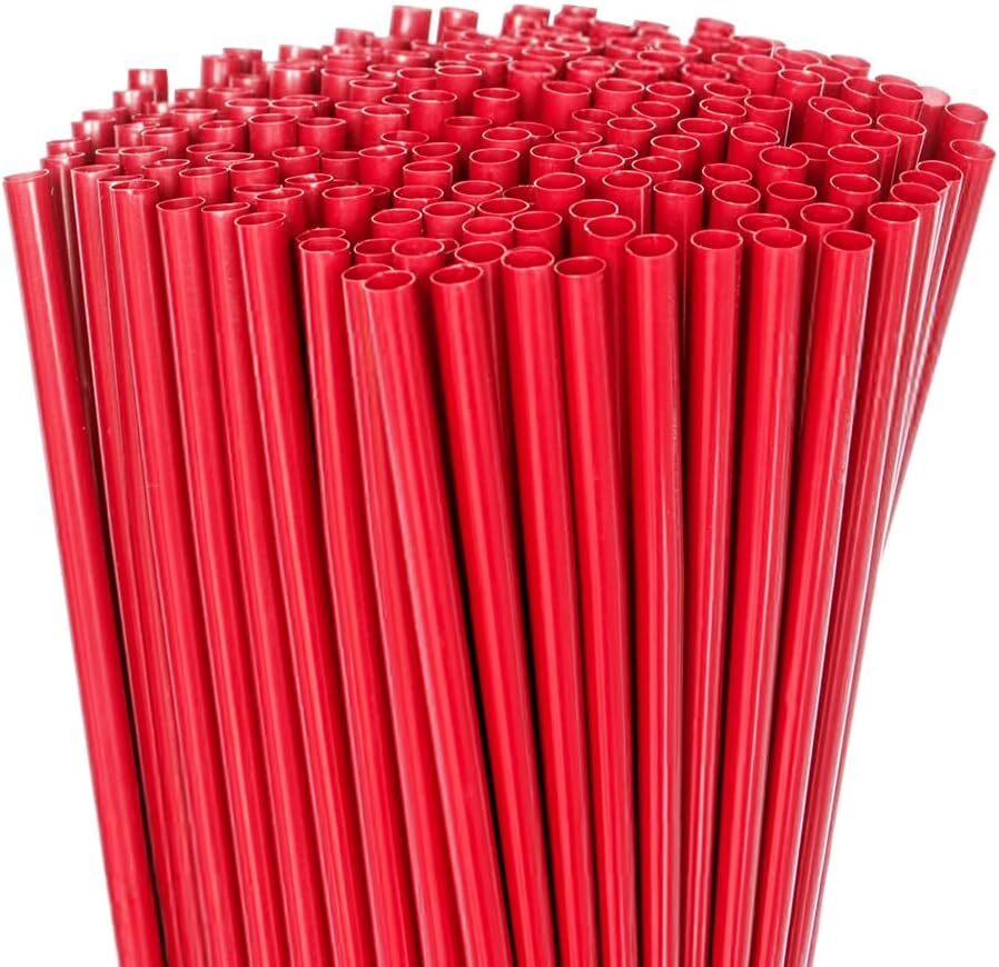 10 Inch Drinking Straws 250Pcs 10 X 0.28 (Red) 250, Red