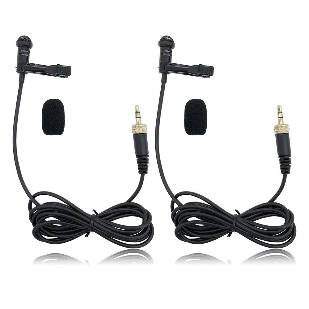 Dual Lapel Lavalier Mic for Sennheiser EW100 SK100 G1 G2 G3 MKE2 EW500 ME2
