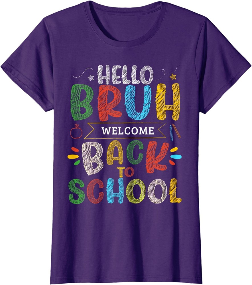 Welcome Back To School First Day Of School Teacher Ladies' Crewneck T-Shirt-image
