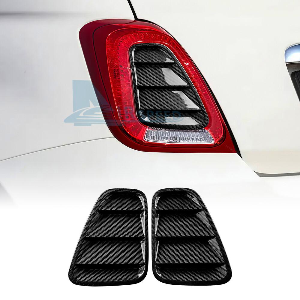 Real Hard Carbon Fiber Tail light Trim Cover For Fiat 500 Abarth 595 2017-2023
