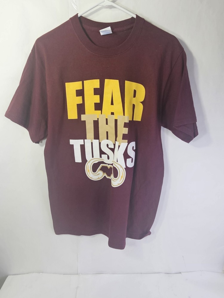 Maine Mammoths Mens Medium Maroon College Football Short Sleeve Shirt