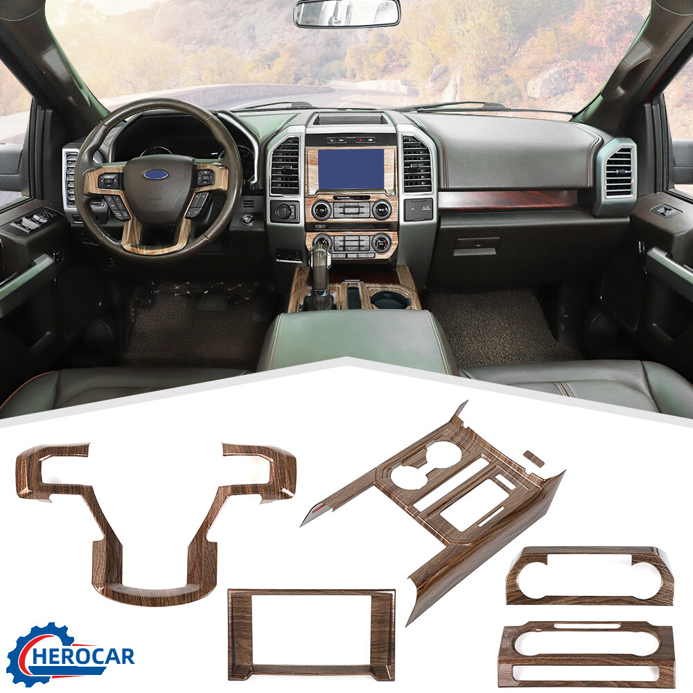 Ford F-150 2015-20 Wood Grain Center Console Dash Trim Cover