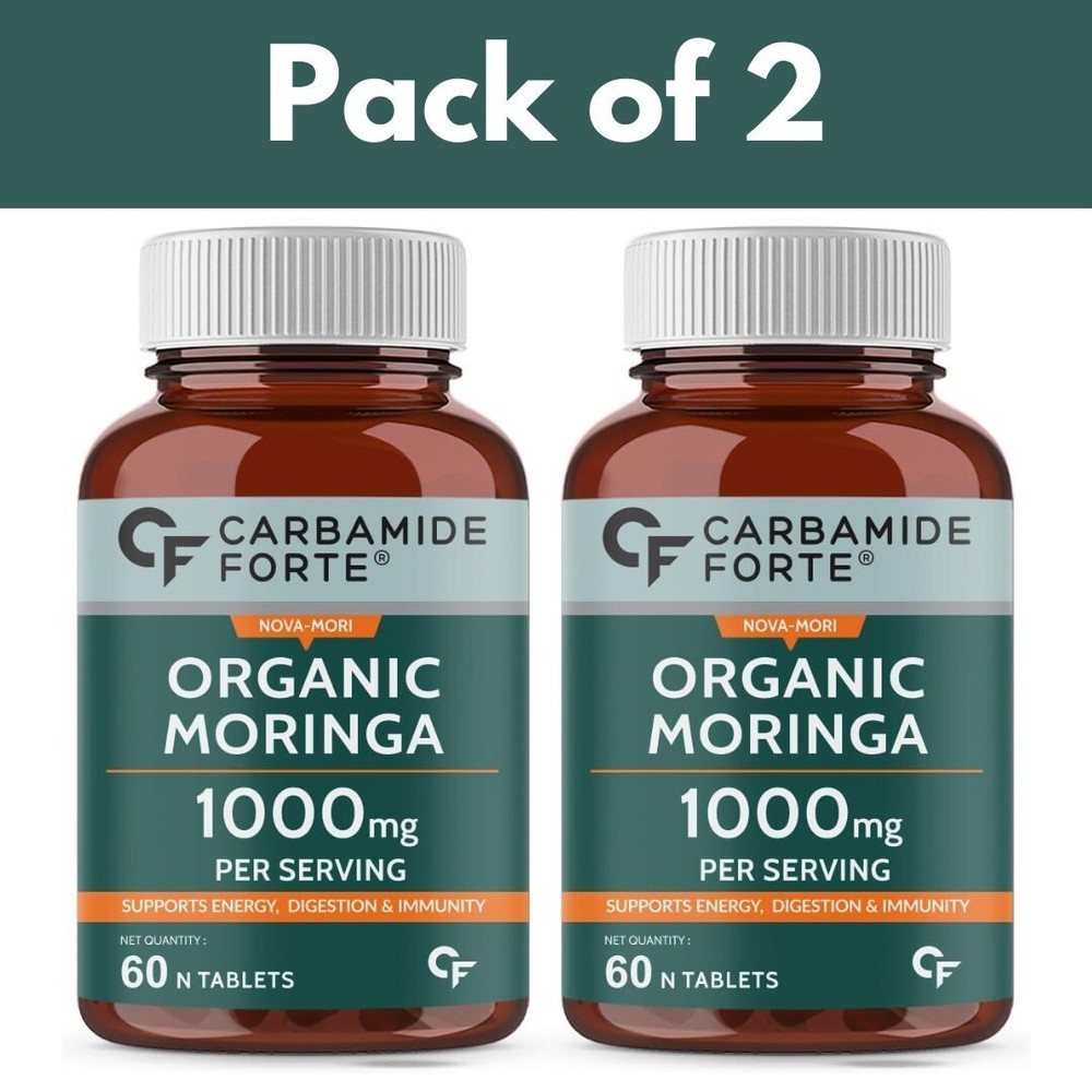 Carbamide Forte Organic Moringa Tablet with 1000mg Moringa Leaves Extract 60Caps