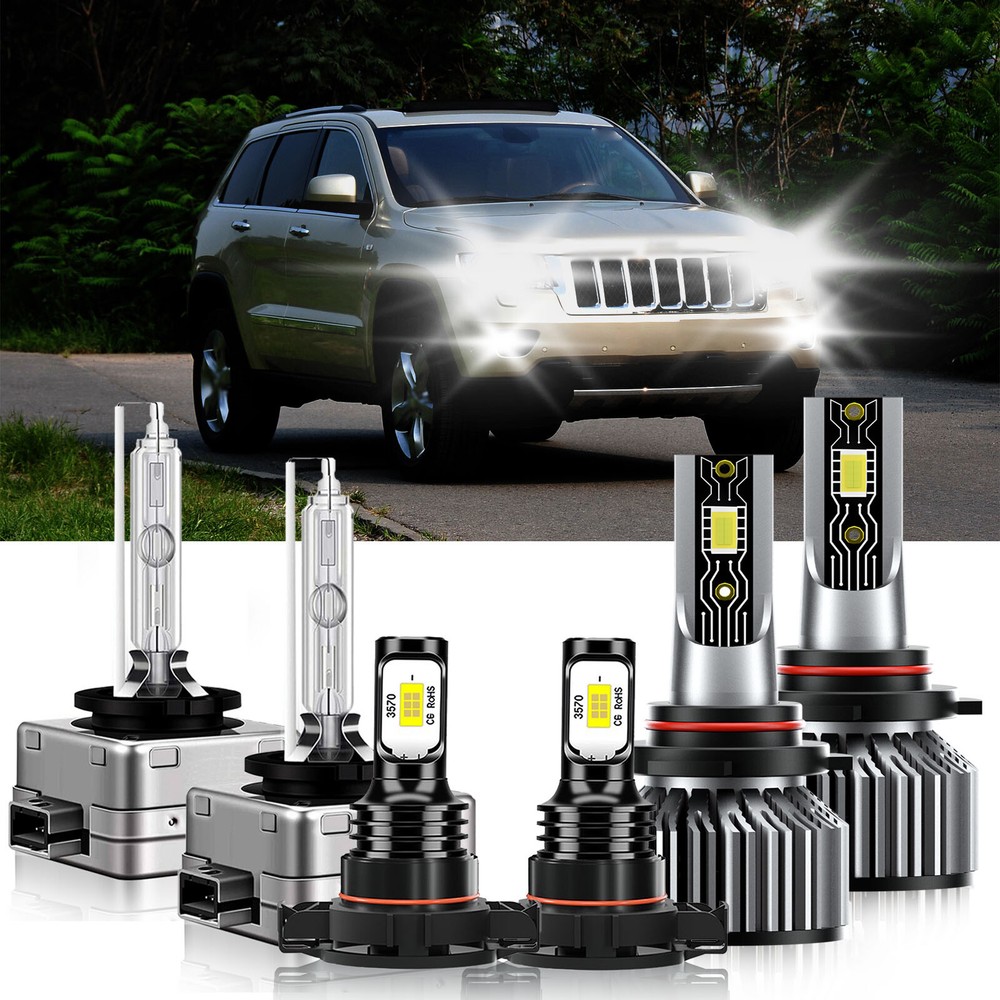 LED High Low Beam Fog Light Bulbs for 2011-2012 Jeep Grand Cherokee
