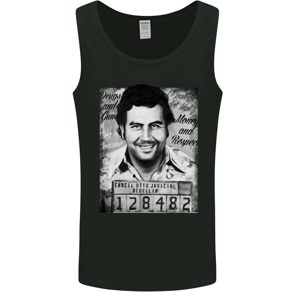 Pablo Escobar Mug Shot Mens Vest Tank Top