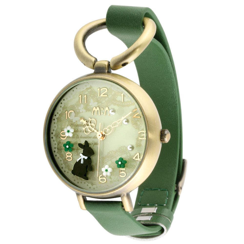 Antique Waterproof Quartz Round Dial Leather Strap Bunny Rabbit Watch
