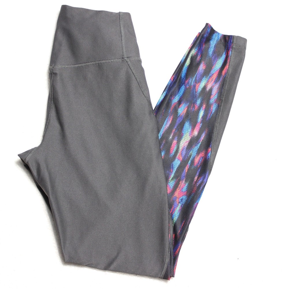 Nike Dri-FIT Gray Multicolor Panel Workout Leggings Size M