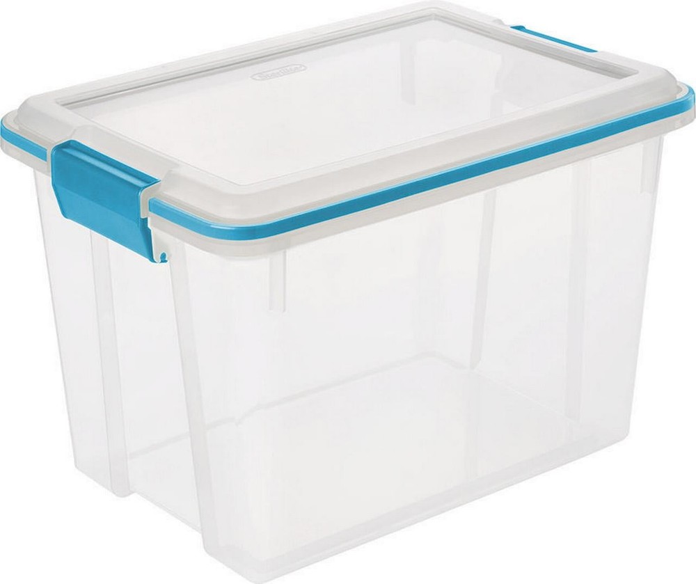 20 Quart Clear Small Storage Bin with Secure Gasket Lid