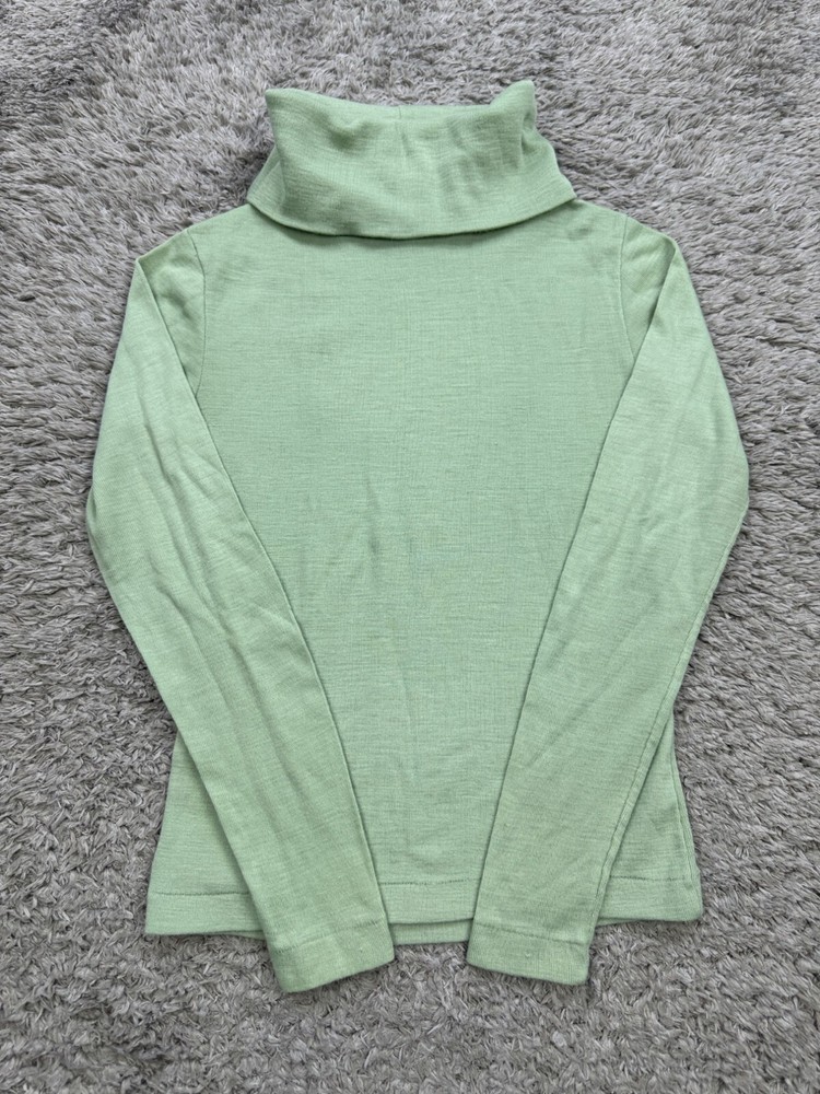 Vtg Foxmoor Sweater Women Small Mint Green Acrylic Lightweight Turtleneck 70s