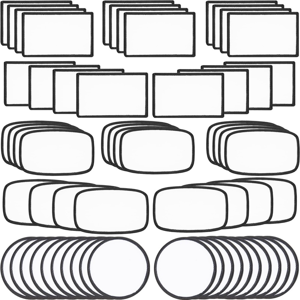 60 PCs Sublimation Patches - Iron On Blank Patches for DIY Crafts Hats Caps B...