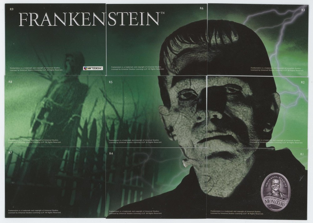 Frankenstein Glow In The Dark Puzzle Chase Card Set 9 Cards R1 - R9  Artbox 2006