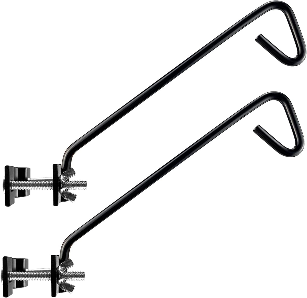 2-Pack Heavy Duty 11-Inch Deck Rail Hooks for Bird Feeders & More