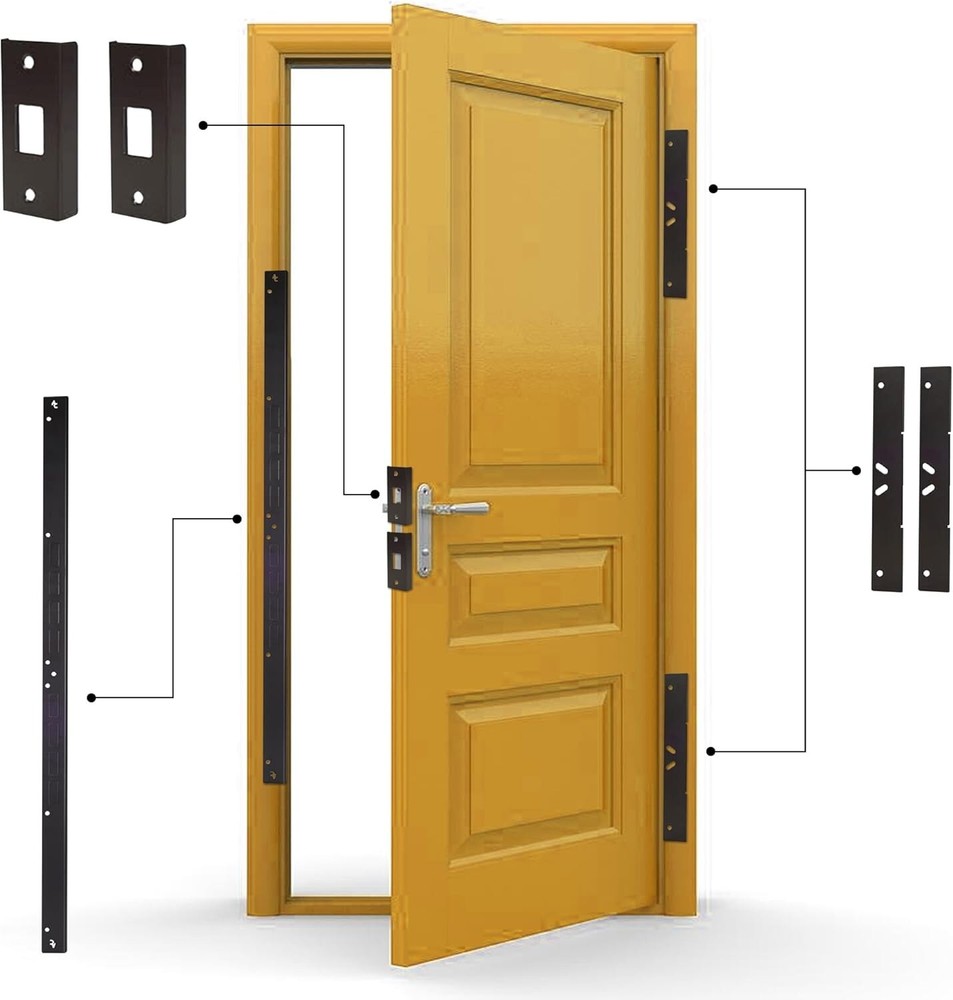 Door Armor MAX: Aged Bronze 5-Piece Door Reinforcement Kit for Ultimate Security