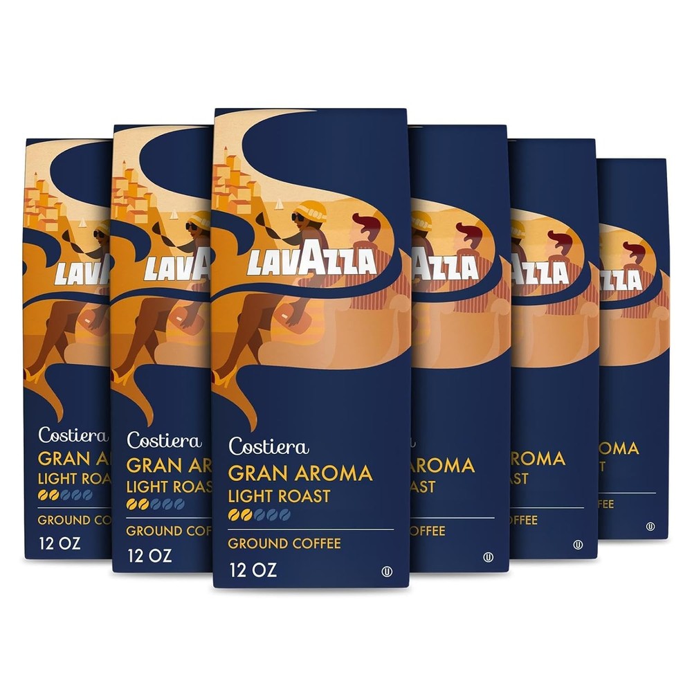 Lavazza Costiera Gran Aroma Ground Coffee 6 Bags of 12 Ounce (Pack 6)