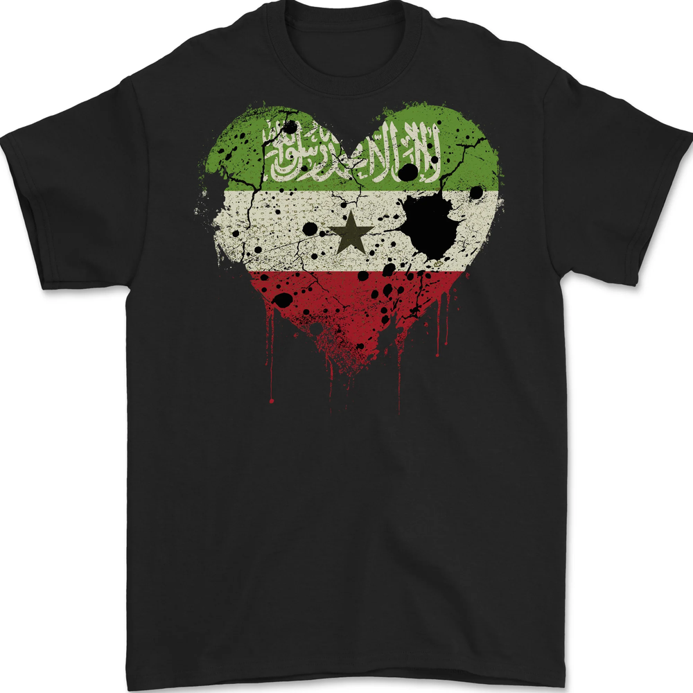 Love Flag Somaliland Football Mens T-Shirt 100% Cotton