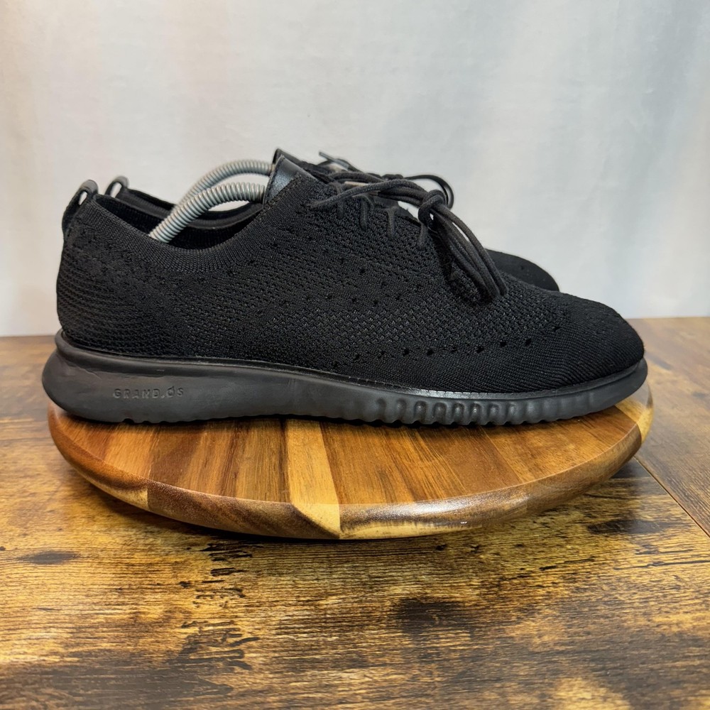 Cole Haan Shoes Mens Size 10 Black Knit Oxford Lace Up Grand.OS Sneakers C28527