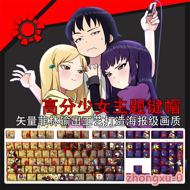 High Score Girl PBT Keycaps RGB Cherry MX Compatible Mechanical Keyboard 108 Key Set