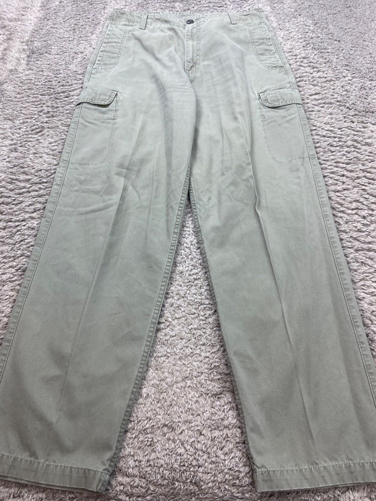 Vtg Levis Cargo Pants Mens 32x32 Olive Green Dry Goods Baggy Loose Fit Skater