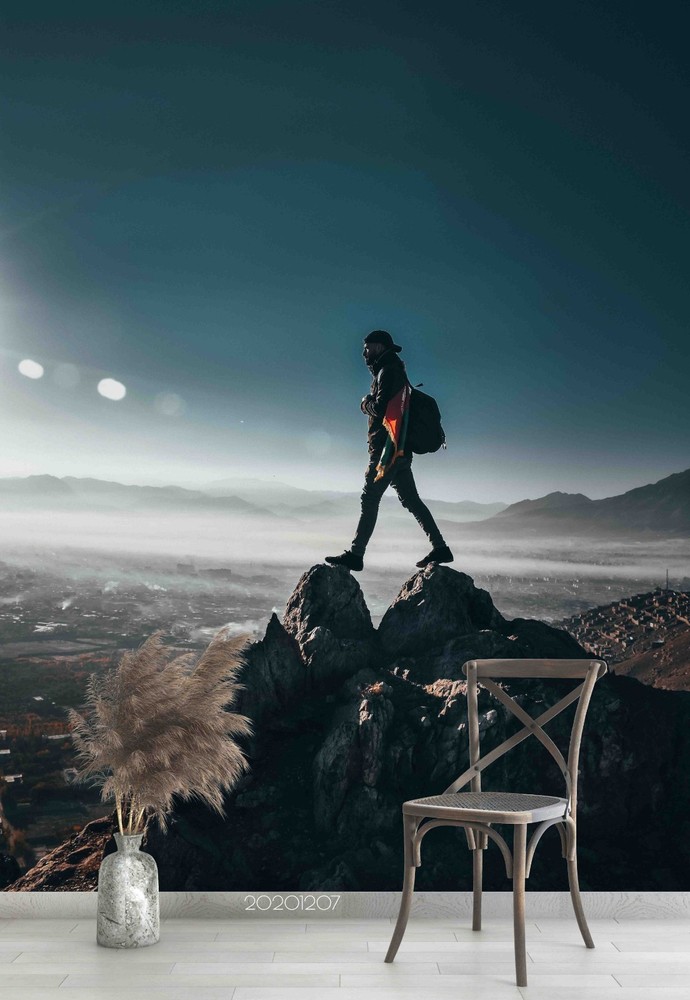 3D Mountain Man Mountaineering Sports Wall Murals Wallpaper Murals Wall Sticker