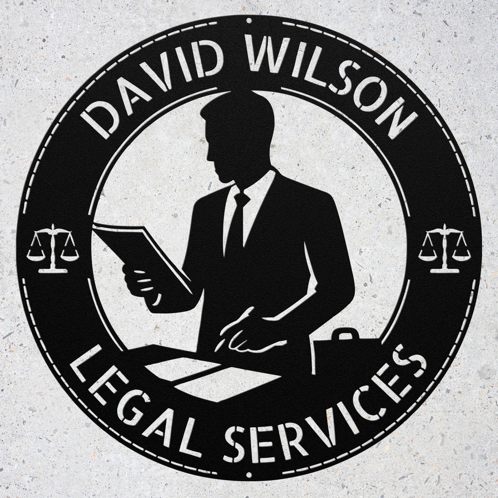 Personalized Lawyer Metal Art Sign Custom Attorney Man Wall Decor Gift