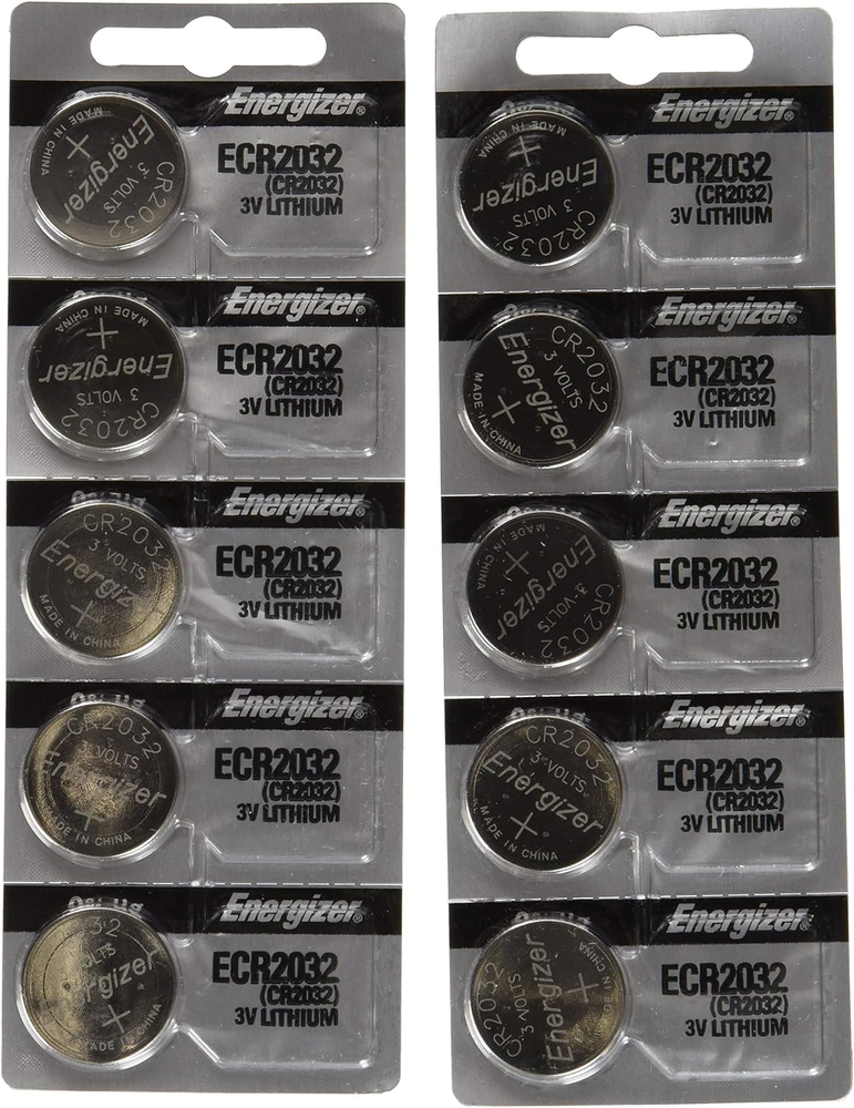 Energizer CR2032 3V Lithium Coin Button Battery, 10 Count for Watches, Pack of 1