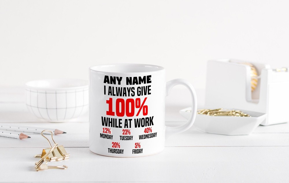 Personalised Funny Work Mug Gift For Colleague Boss Secret Santa Gifts Custom Na
