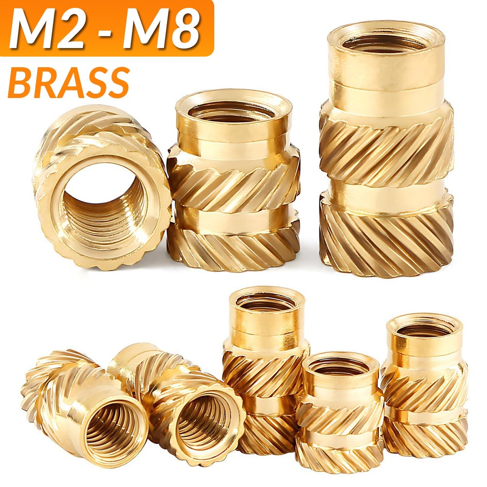 Brass Knurled Threaded Heat resistant nut Inserts M2/M2.5/M3/M4/M2/M5/M6/M8