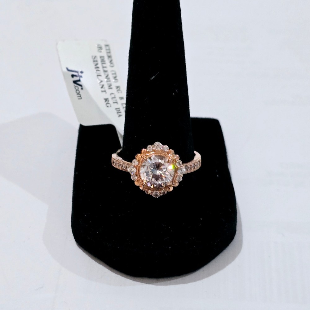 Eterno 925 Rose Gold Bella Luce Dillenium Cut Cubic Zirconia Ring Size 10 New With Tags