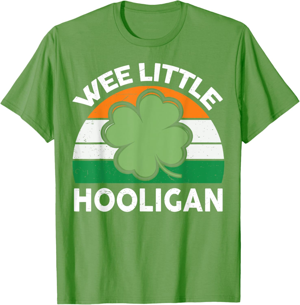 St Patricks Day Wee Little Hooligan Funny Men Boy Kids T Shirt