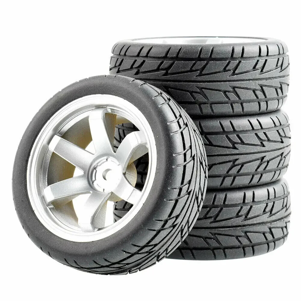 1/10 RC Grip Tires 26mm with Wheels for HSP HPI Tamiya MST On-Road Speed Cars