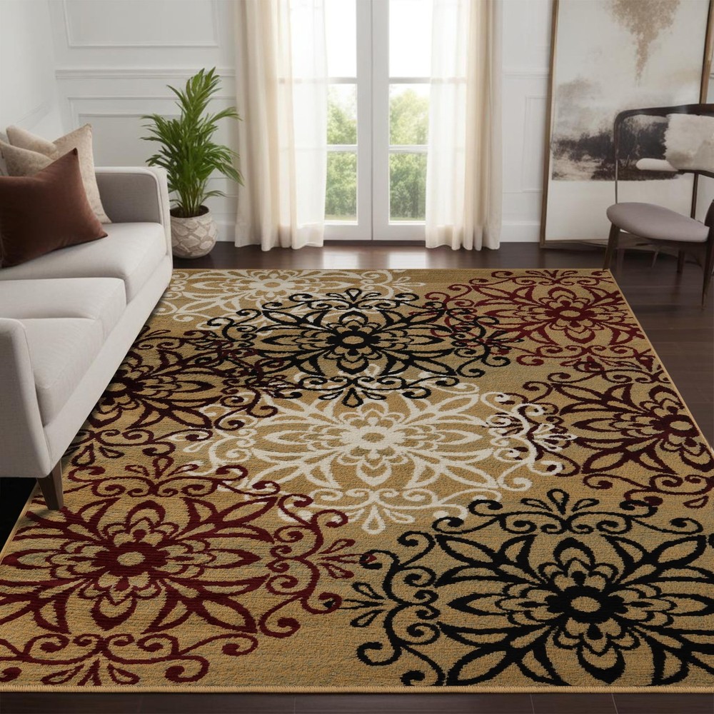 Plush Indoor Area Rug with Jute Backing for Living Room, Office, Entryway, Dining
