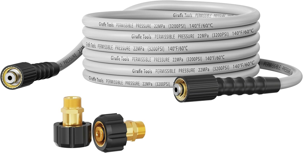 25FT 3200 PSI Kink Resistant Pressure Washer Replacement Hose