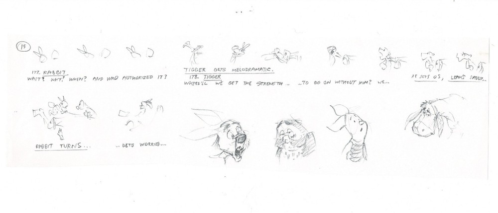 Winnie the Pooh Grand Adventure Disney Production Original SB Drawings 1997 48FR