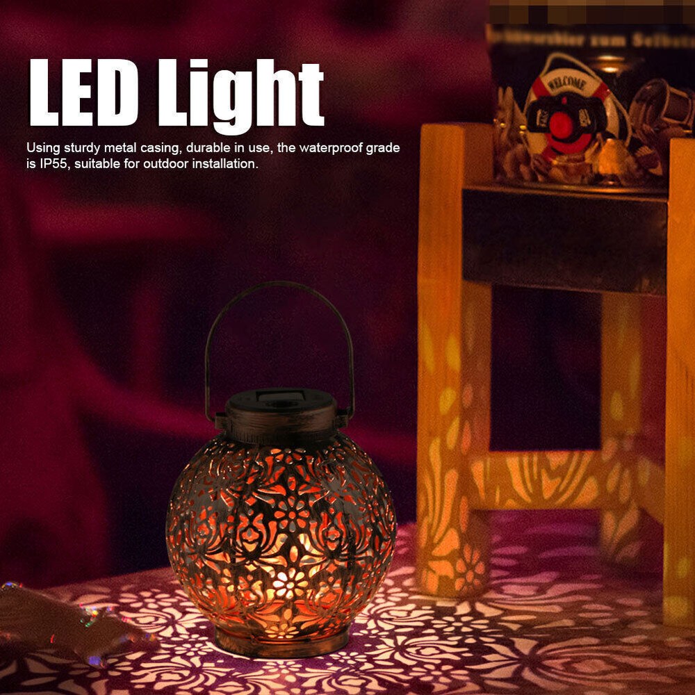 Outdoor Waterproof Solar Powered Hollow Hanging LED Light for Garden Landscape