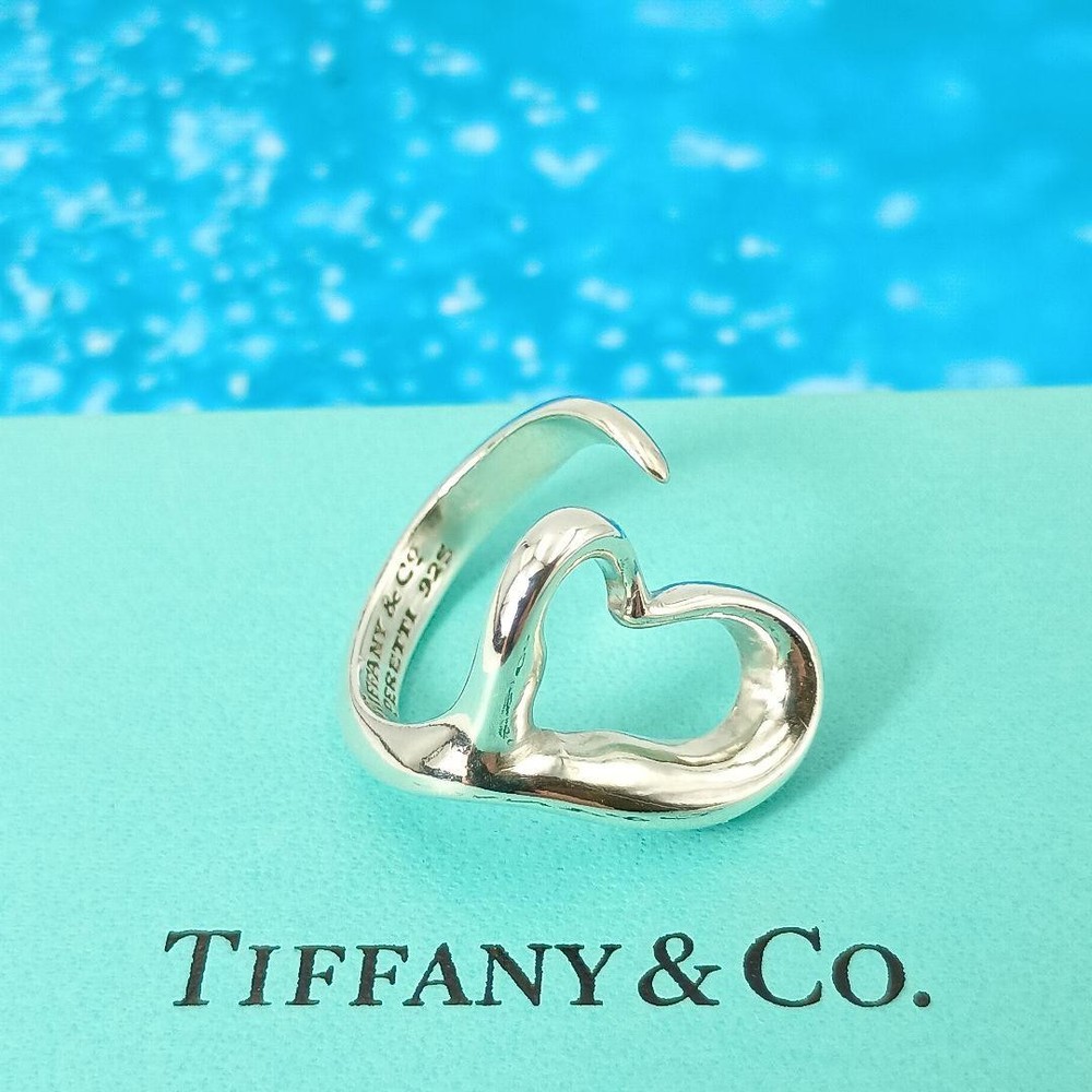 Tiffany & Co Size 11 Silver Open Heart Ring New