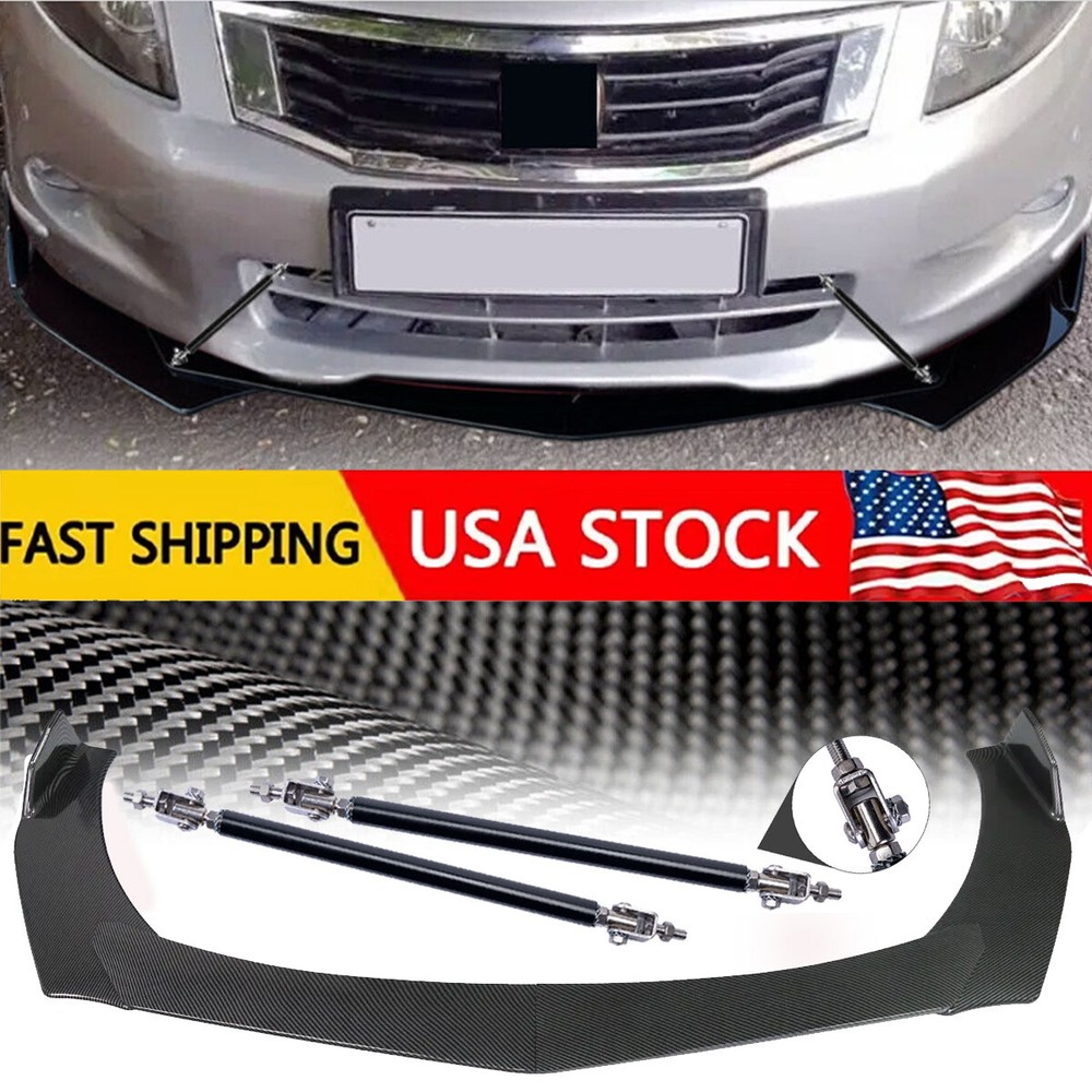 Front Lip Bumper Body Kits Splitter+Spoiler Carbon Fiber For Honda Accord