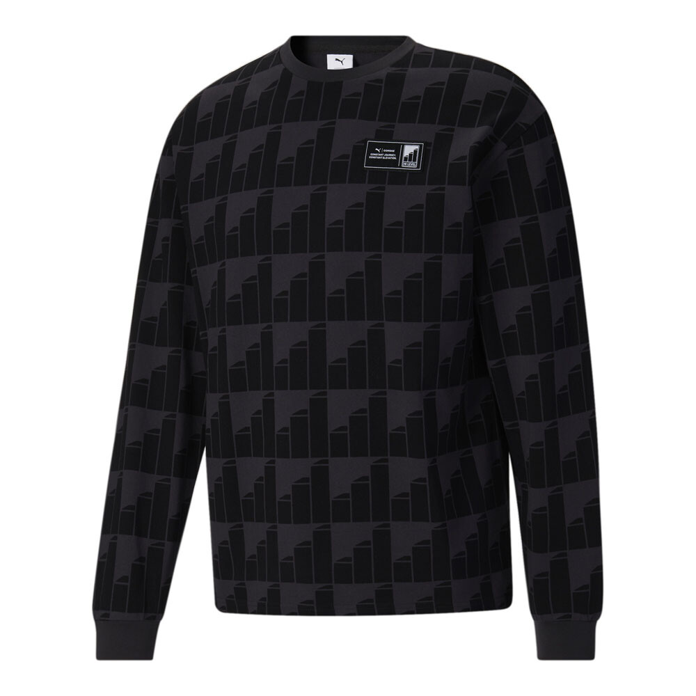 PUMA  X Cordae Crew Neck Long Sleeve T-Shirt Mens Black Casual Tops 53887975