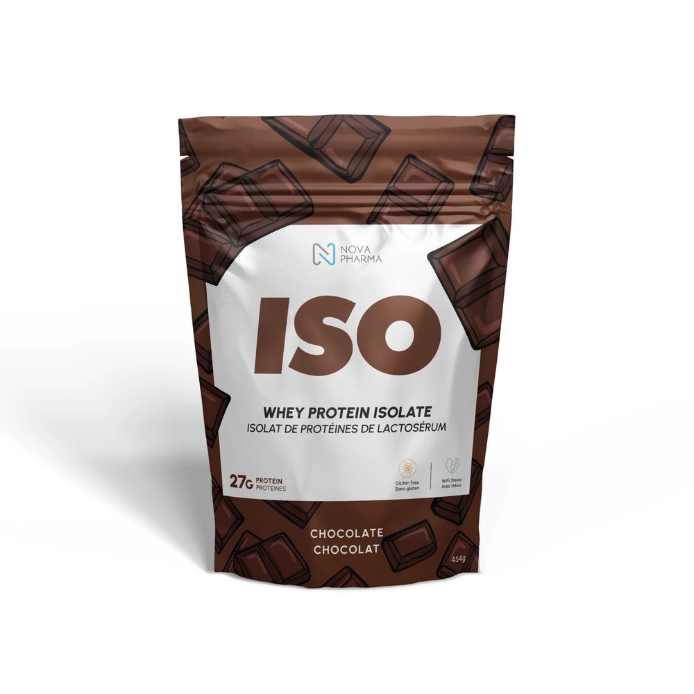 NOVA PHARMA Whey Protein Isolate Chocolate 454G with 27G Protein